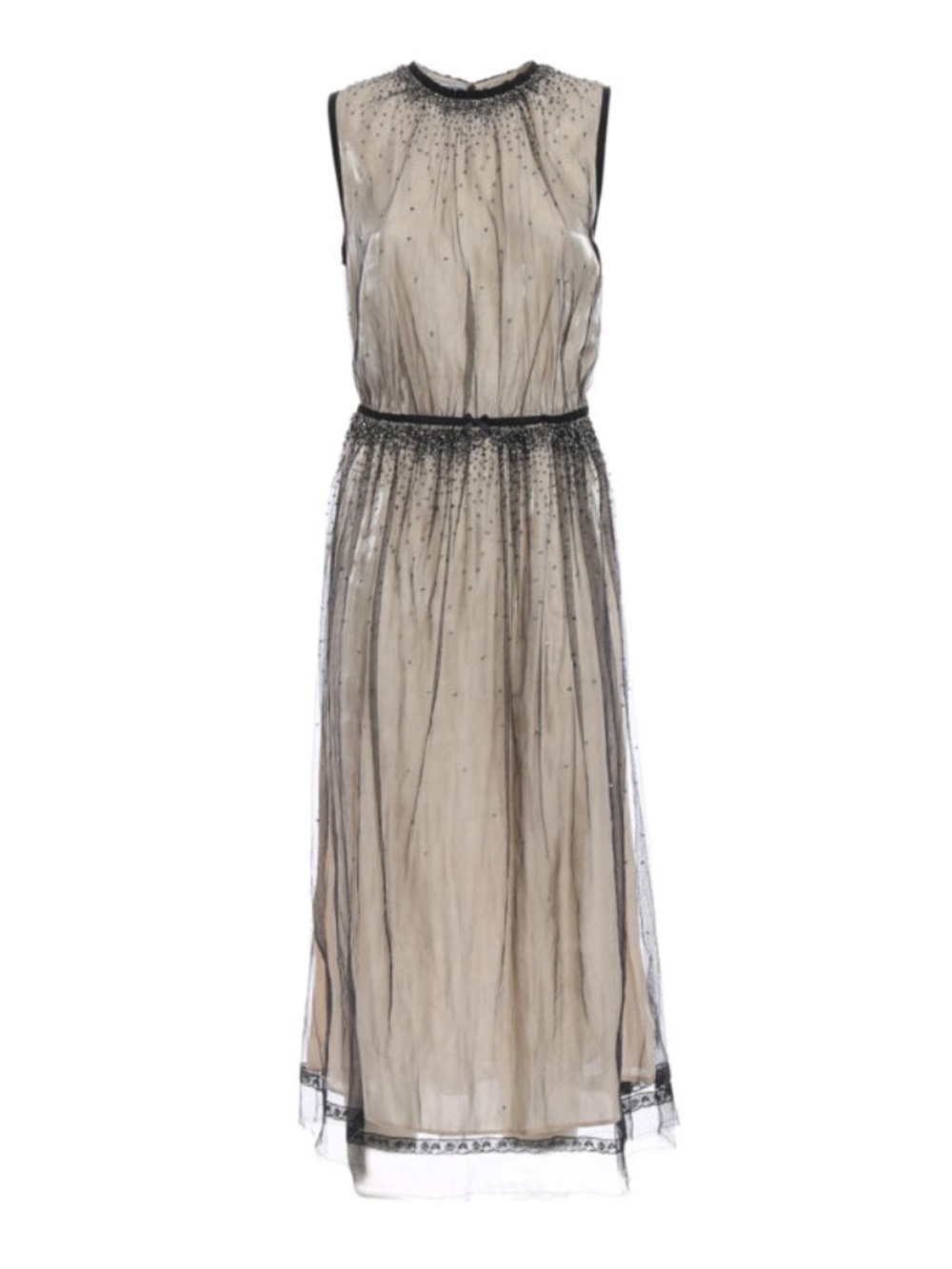 PRADA Embroidered tulle sleeveless midi dress - Picture 7 of 10